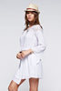 Lace Collar Solid Wrap Dress