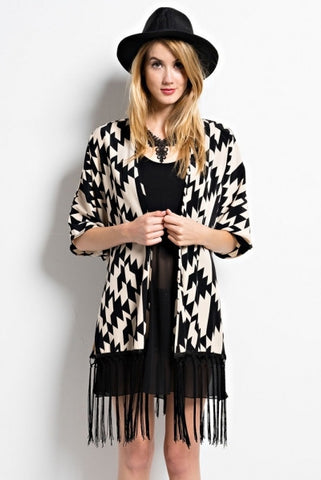 Aztec Print Kimono