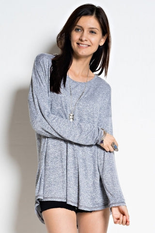 Long Sleeve Heather Knit Tee
