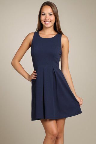 Pleated Racerback Tank Dress