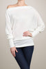 Solid Knit Off-Shoulder Tunic