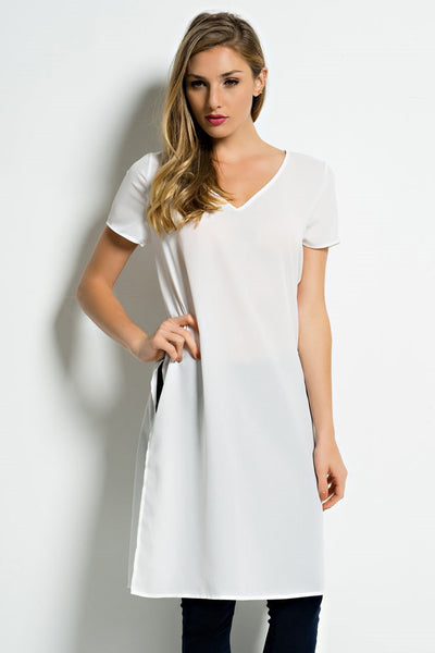 Slit Side V-Neck Tunic