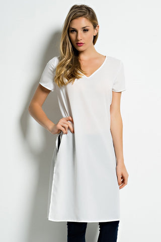 Slit Side V-Neck Tunic