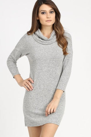 High Neck Marled Dress